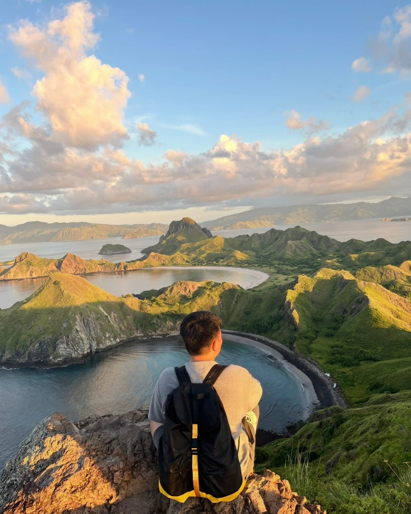 Aiden overlooking a scenic coastal landscape