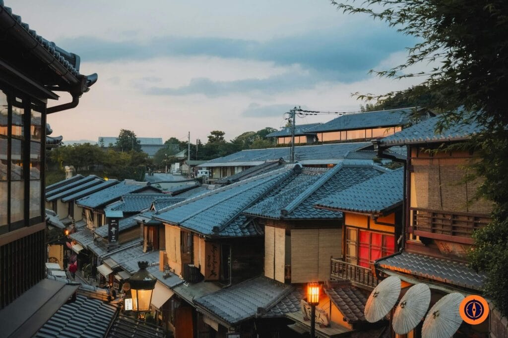 Wooden Houses in Higashiyama, Kyoto, Japan