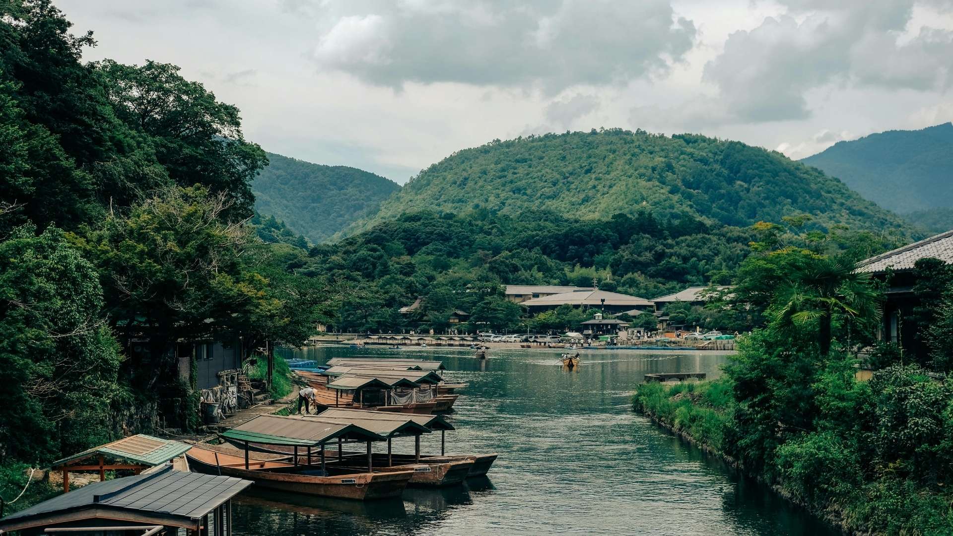 Scenic Riverside in Arashiyama, Kyoto, Japan