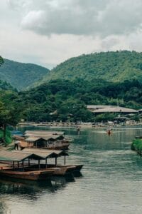 Scenic Riverside in Arashiyama, Kyoto, Japan