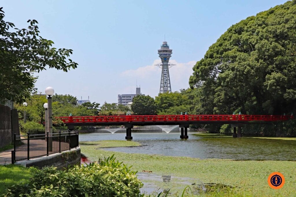 View of Tsutenkaku from Tennoji Park in Osaka