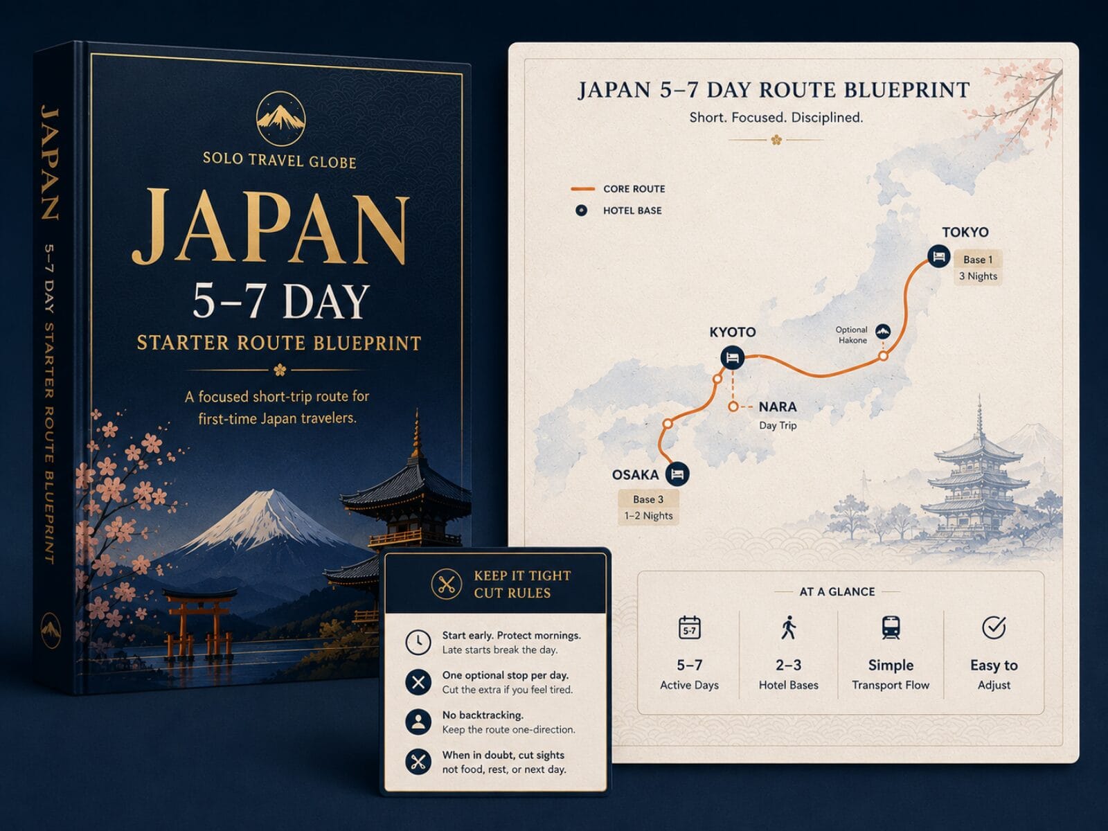 Japan 5-7 Day Starter Route Blueprint visual.