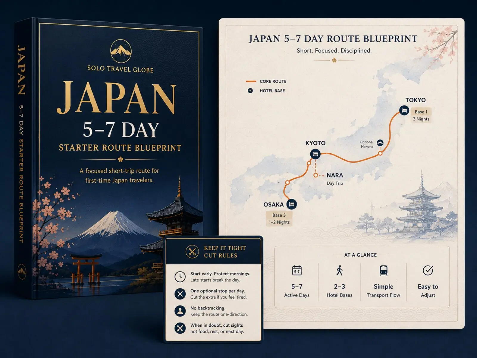 Japan 5-7 Day Starter Route Blueprint visual.